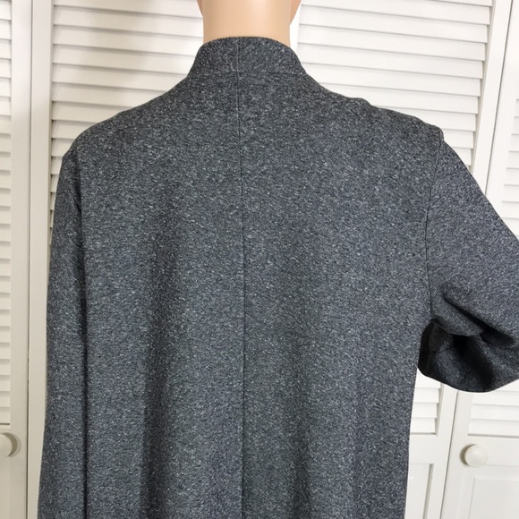Eileen Fisher Stand Collar Charcoal Organic Cotton Blend Jacket XL - Picture 11 of 14